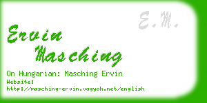 ervin masching business card